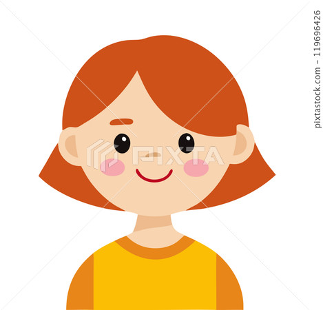 Redhead Girl Character. Vector illustration 119696426