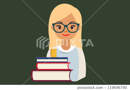 Teacher Illustration Logo Icon Flat Clipart. Vector illustration 119696790