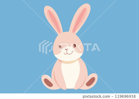 This delightful illustration features a cute bunny, making it perfect for all kinds of childrens themes and designs 119696938