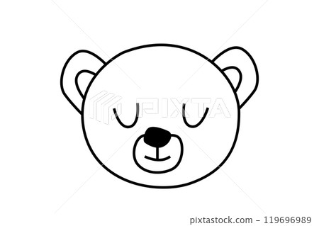 Minimalist doodle of a bear face. Vector illustration 119696989
