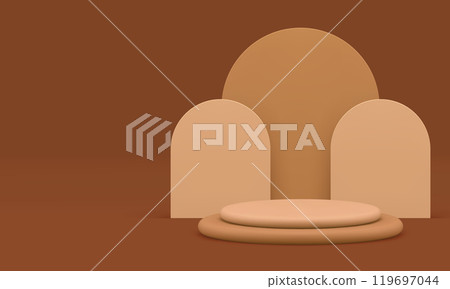 3d beige cylinder podium pedestal mockup for product show realistic vector illustration 3d beige cylinder podium pedestal mockup for product show realistic vector illustration 119697044
