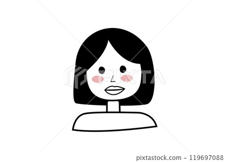 Minimalist doodle of a female face with short hair. Vector illustration Minimalist doodle of a female face with short hair. Vector illustration 119697088