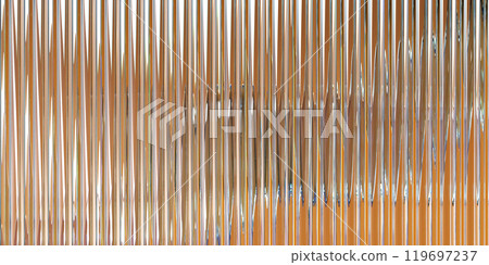 3d corrugated glass render light brown wall background. Ribbed fluted vertical line pattern, crystal glossy stripes with beige gradient texture. Abstract reeded translucent wallpaper. 3D illustration 3d corrugated glass render light brown wall background. Ribbed fluted vertical line pattern, crystal glossy stripes with beige gradient texture. Abstract reeded translucent wallpaper. 3D illustration 119697237