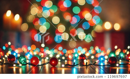 Bright Christmas tree bokeh 119697697