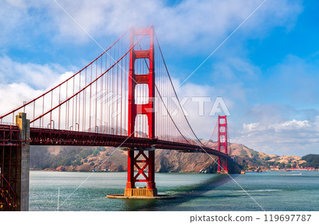 Golden Gate Bridge Overlooking the Bay in San Francisco - California, United States 119697787
