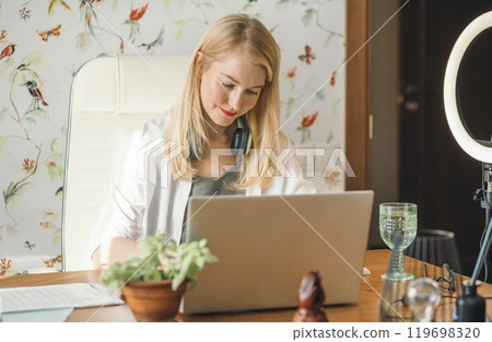 girl build personal brand through video content, using a high-quality setup for branding and visibility, wellness with water girl build personal brand through video content, using a high-quality setup for branding and visibility, wellness with water 119698320