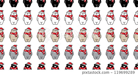 bear polar seamless pattern santa claus hat christmas scarf knitting teddy vector pet doodle cartoon tile background gift wrapping paper repeat wallpaper scarf isolated illustration design bear polar seamless pattern santa claus hat christmas scarf knitting teddy vector pet doodle cartoon tile background gift wrapping paper repeat wallpaper scarf isolated illustration design 119699289