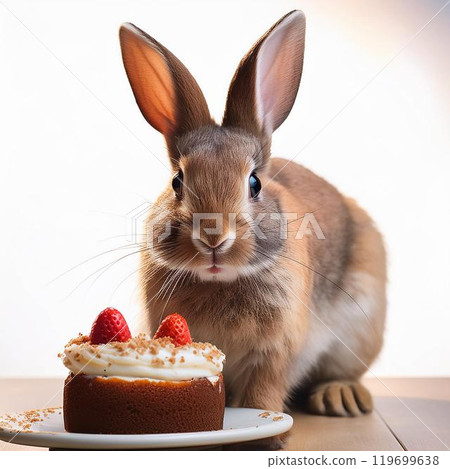 Rabbit eating cake Rabbit eating cake 119699638