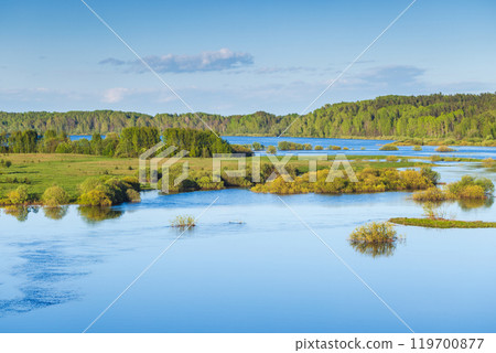Rural landscape photography with Sorot river coasts Rural landscape photography with Sorot river coasts 119700877