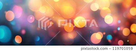 Soft purple and blue bokeh lights creating a magical abstract background. Ideal for holiday designs. 119701059