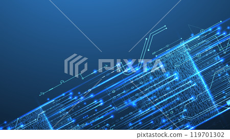 Big Data futuristic, technology light design. Vector datum digital background. Illustration innovation of data system. Hand drawn illustration. 119701302