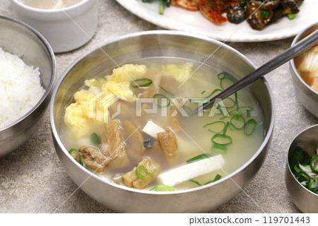Homemade Bugok (dried cod soup, Korean cuisine) Homemade Bugok (dried cod soup, Korean cuisine) 119701443