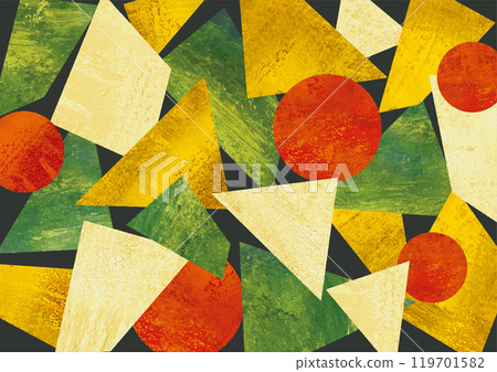 Salad-like watercolor collage geometric pattern background black Salad-like watercolor collage geometric pattern background black 119701582