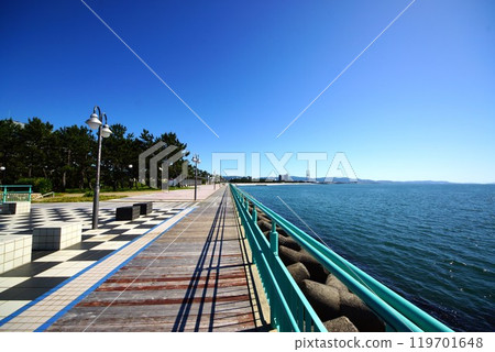 Rinku Park: Kansai International Airport under the blue sky 119701648