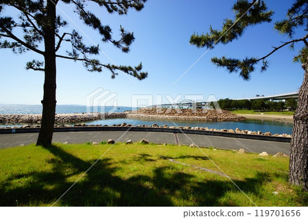 Rinku Park: Kansai International Airport under the blue sky Rinku Park: Kansai International Airport under the blue sky 119701656