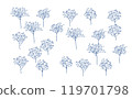 Gypsophila watercolor motif illustration 119701798