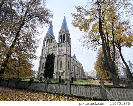 Church in Panevezys, Naujamiestis. Parish after fire, in autumn 119701876