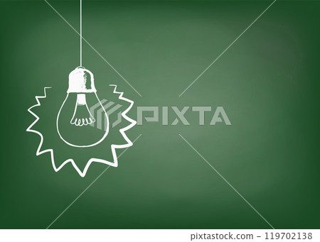 Glowing Light bulb drawn with chalk Glowing Light bulb drawn with chalk 119702138