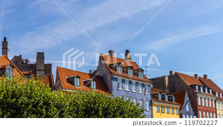 Old and expensive apartment building in the city center of Copenhagen, Denmark 119702227