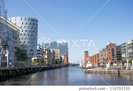 Facades of modern buildings in the city of Hamburg Germany. Facades of modern buildings in the city of Hamburg Germany. 119702330
