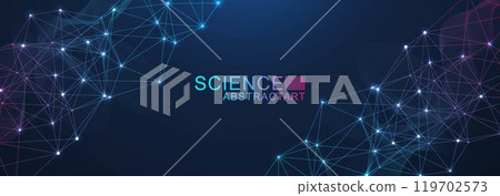 AI technology abstract background. AI generative art creative banner concept in the digital style. High tech poster with place for text. Futuristic design element. 119702573