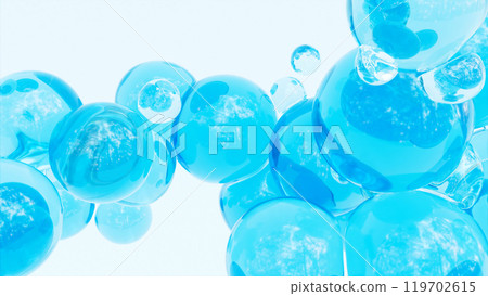 Background of blue bubbles sticking together 119702615