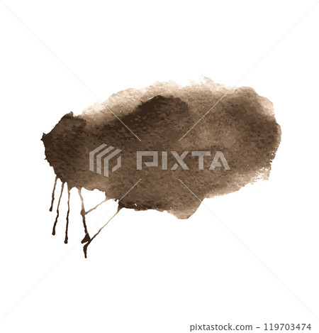 Brown watercolor blot background. Brush stroke abstract shape Brown watercolor blot background. Brush stroke abstract shape 119703474