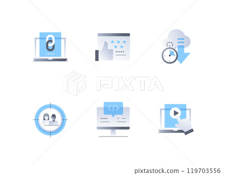 Online and technology - flat design style icons set 119703556