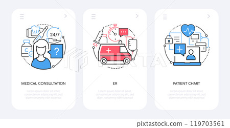 Medical consultation - line design style banners set 119703561