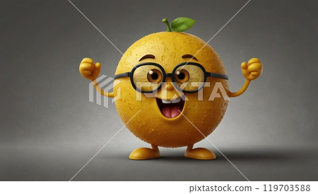 cheerful orange with glasses cheerful orange with glasses 119703588