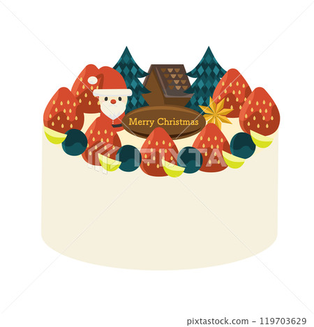 Fresh cream and strawberry Christmas cake (single item) Fresh cream and strawberry Christmas cake (single item) 119703629