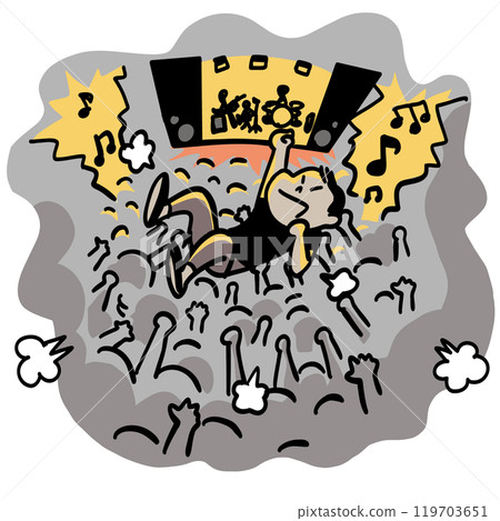 在 Live House 中潛水和狂歡的人們 119703651