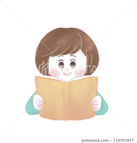 A girl reading a book A girl reading a book 119703977