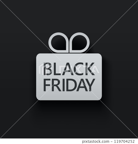 black friday white icon on dark back 119704252