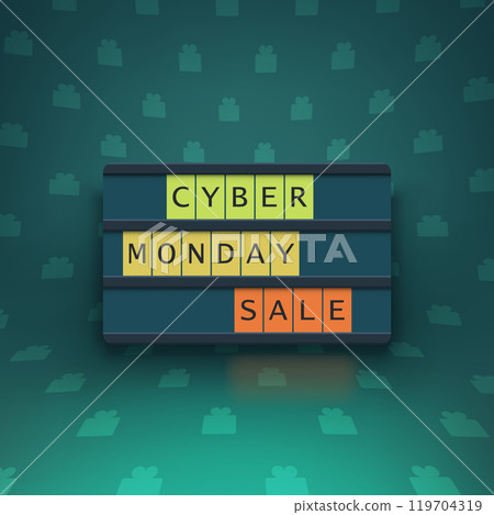 a cyber monday holiday poster with lightbox a cyber monday holiday poster with lightbox 119704319