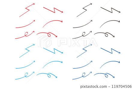各種手繪箭頭 各種手繪箭頭 119704506