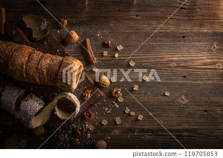 Freshly baked chimney cake Freshly baked chimney cake 119705053