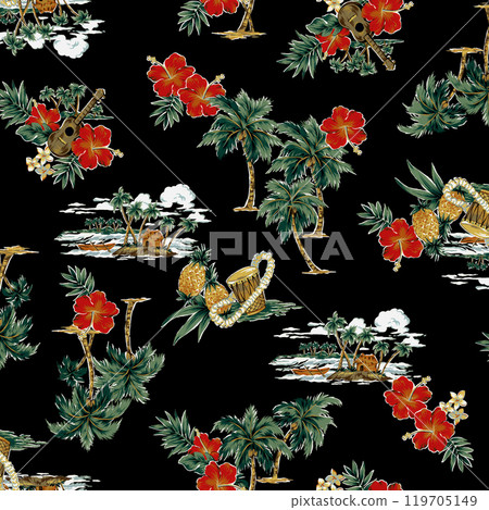 Seaside tropical pattern perfect for Aloha, 119705149