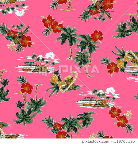 Seaside tropical pattern perfect for Aloha, 119705150