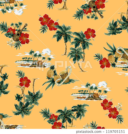 Seaside tropical pattern perfect for Aloha, Seaside tropical pattern perfect for Aloha, 119705151