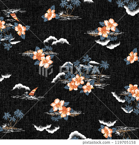 Seaside tropical pattern perfect for Aloha, 119705158