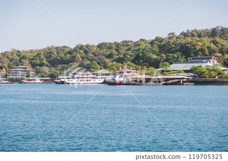 從觀光船上看到的宮島 119705325