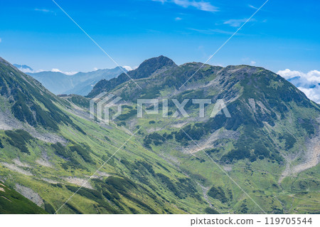 View of Mount Jodo and Mount Ryuo from Betsuyama Norikoshi Climbing Mount Tsurugi in the Northern Alps 119705544