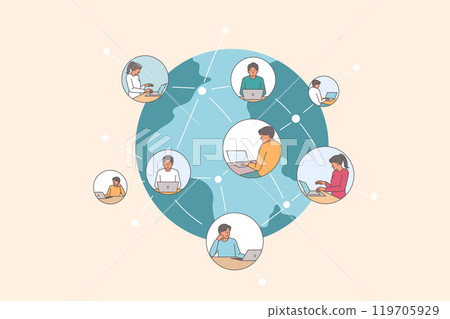 International social network for business people from around world who use computers to communicate 119705929