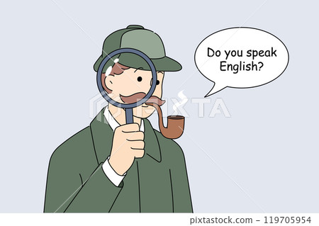 Do you speak english as Sherlock Holmes, inviting you to attend foreign language course 119705954