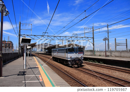晴天在武藏野線行駛的單引擎EF65-1068列車_2010年7月18日拍攝 119705987