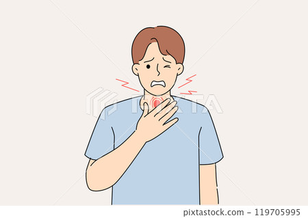 Sore throat in man infected with dangerous infection, causing destruction of immune system 119705995