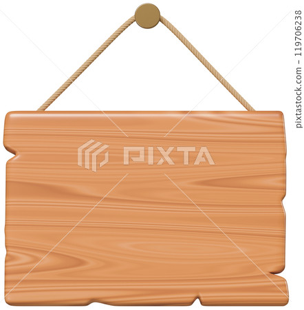 Hanging Wooden Plaque 3D 119706238