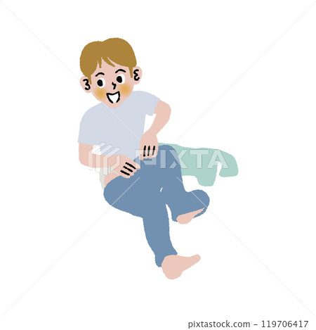 A child getting changed 119706417