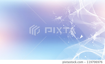 Digits abstract background with connected lines and dots. Digital neural networks. Network and connection background for your presentation. Graphic polygonal background. Vector illustration. 119706976